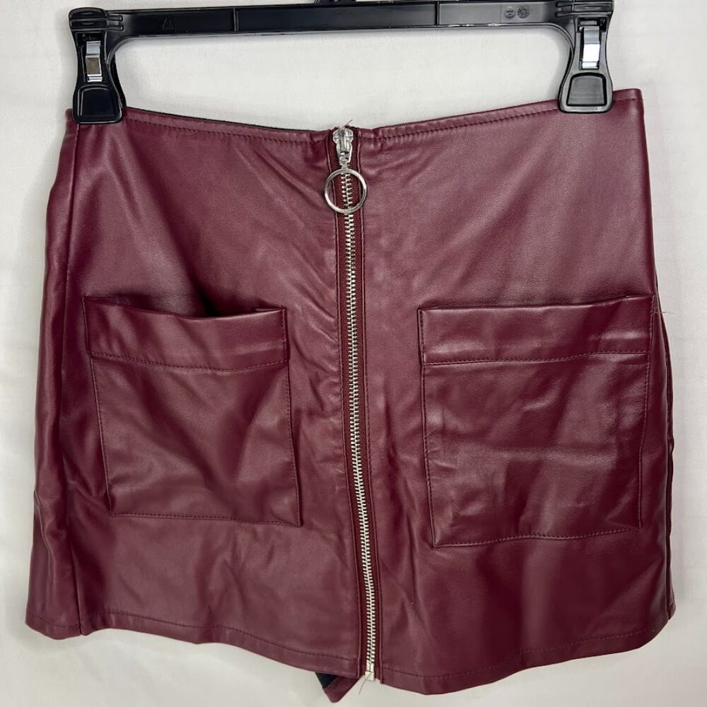 Forever 21 Burgundy Patent Leather mini skirt - Size XS